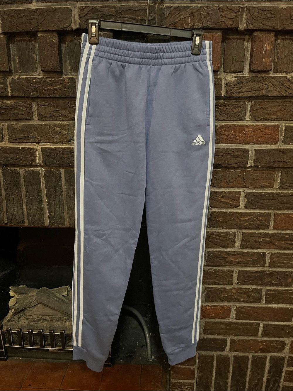 Adidas Light blue Kids Sweatpants with White Side Stripes